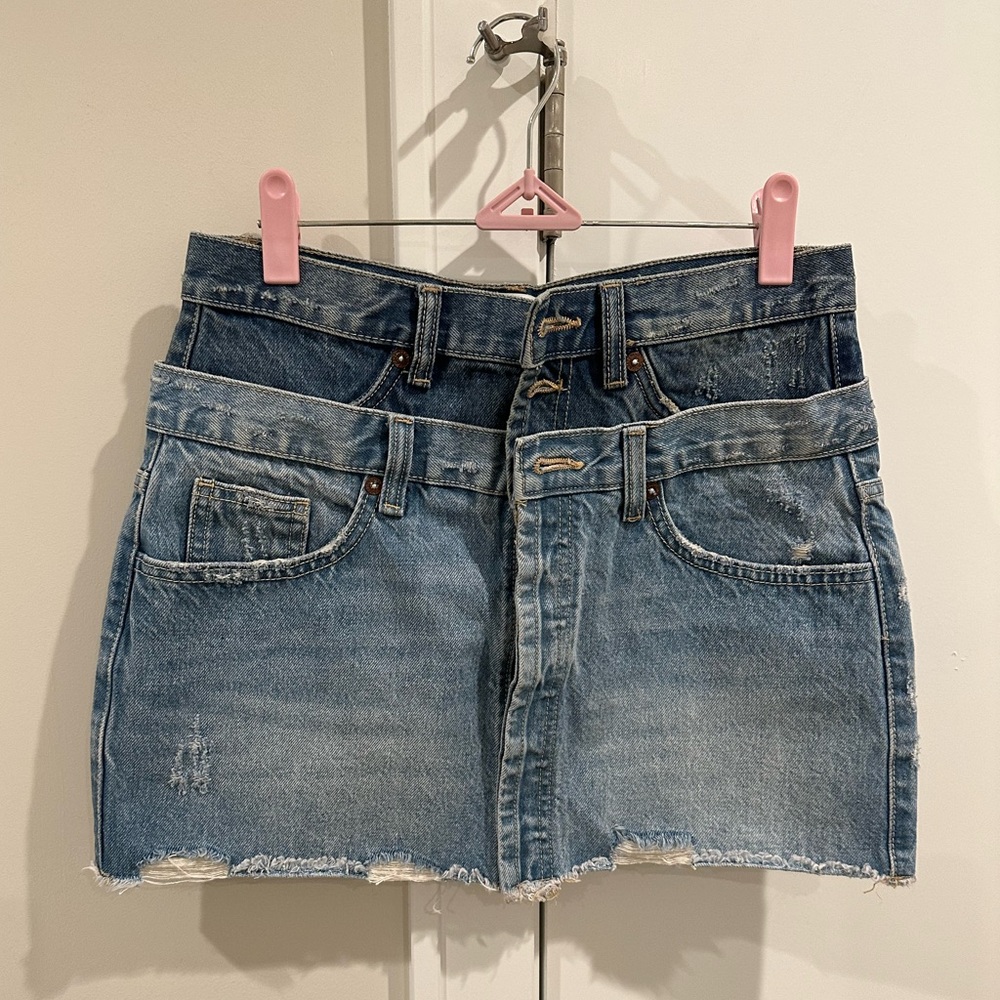 Zara Layered Look Denim Skirt | Size S
